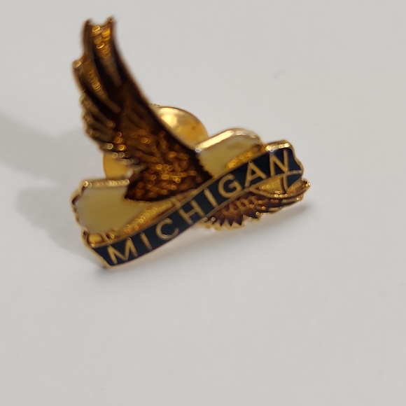 Vintage Michigan Soaring Eagle Enamel Lapel Pin - Picture 6 of 7
